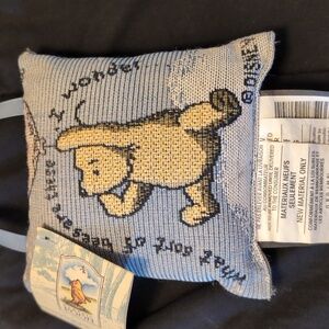 Disney Winnie the Pooh Blue and Yellow Pillow